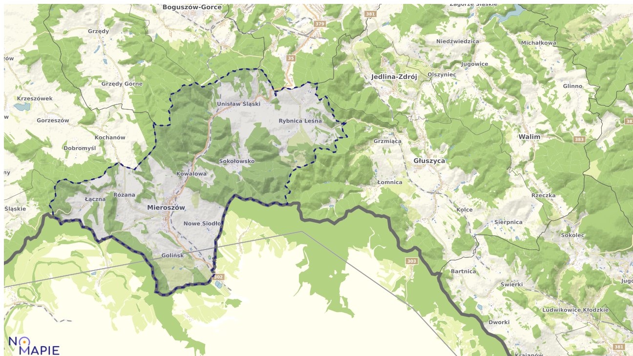 Mapa obszarów ochrony przyrody Mieroszowa