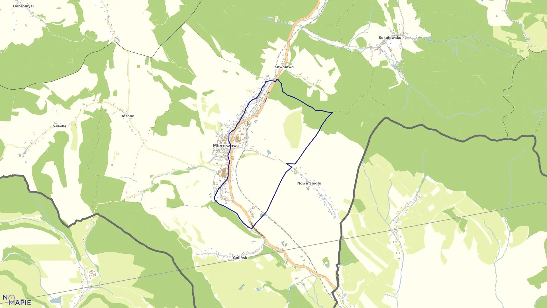 Mapa obrębu MIEROSZÓW 2 w gminie Mieroszów
